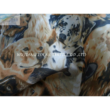 190 t Vivid chiens tissu de pongé de Polyester imprimé